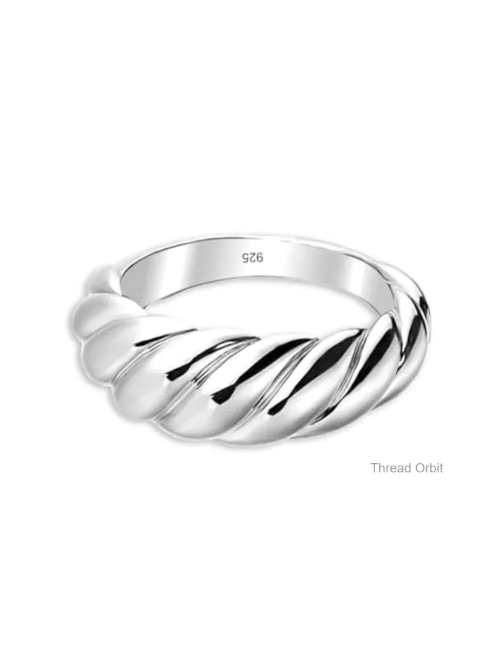 925 Sterling Silver Chunky Textured Twisted Ring Statement Jewelry